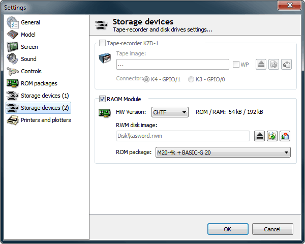 storage devices settings