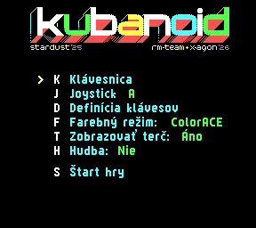 menu v režime ColorAce