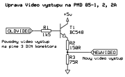 Úprava video výstupu emitorovým sledovačom pre PMD 85-1, 2, 2A