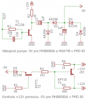 Nábojová pumpa -5V a kontrola +12V