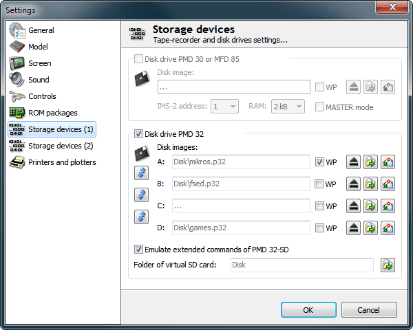 storage devices settings